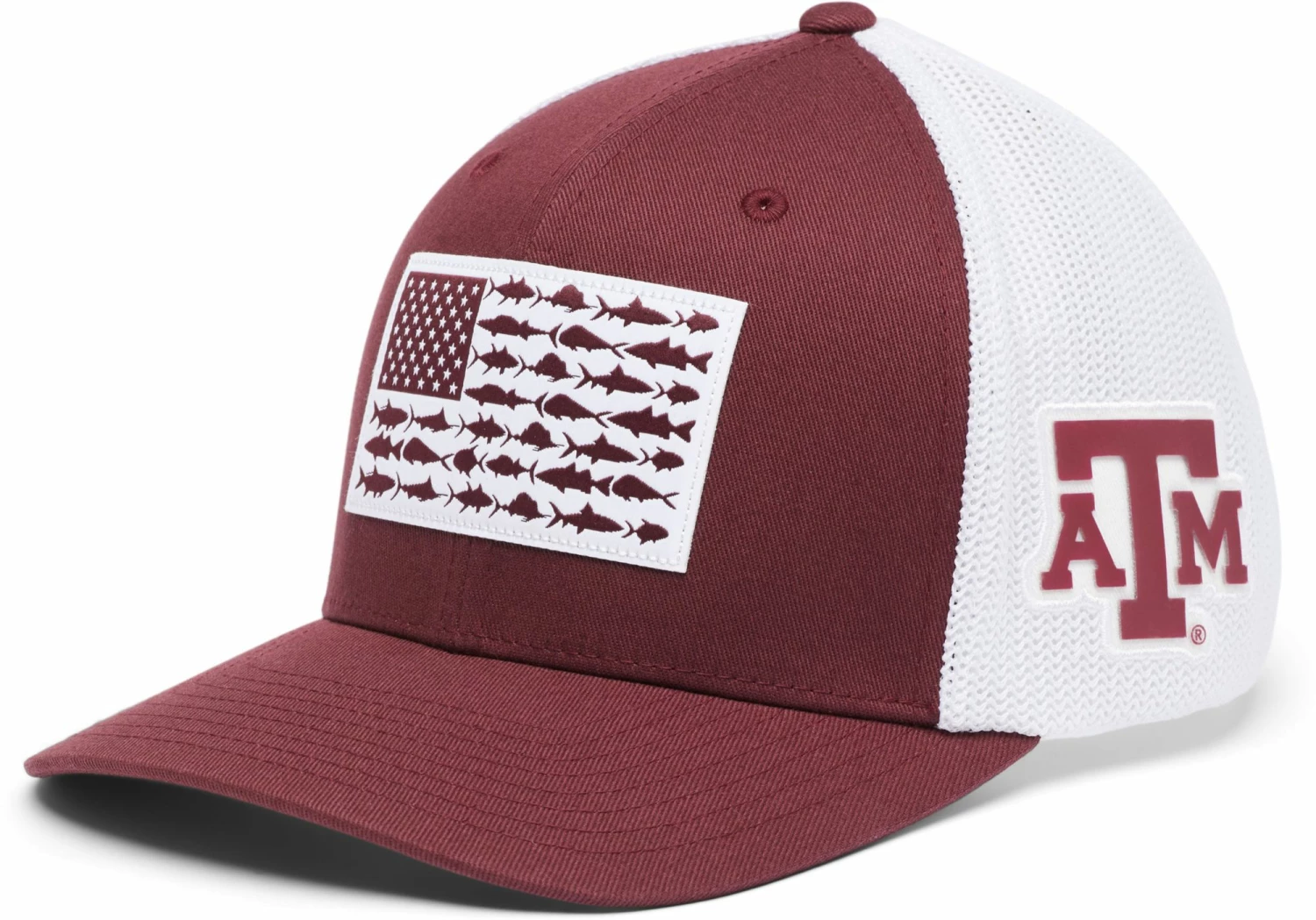 Cheap π Columbia Men's Texas A&M Aggies Maroon PFG Flag Mesh Fitted Hat π€©
