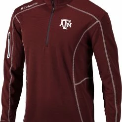 Coupon 🥰 Columbia Men's Texas A&M Aggies Maroon Shotgun Quarter-Zip 👕 Shirt 💯