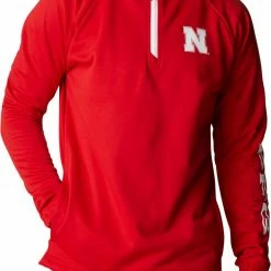 Best Pirce 🎁 Columbia Men's Nebraska Cornhuskers Scarlet PFG Terminal Tackle Quarter-Zip Pullover 👚 Shirt 😉