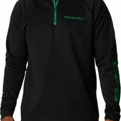 Promo 😉 Columbia Men's Oregon Ducks Black PFG Terminal Tackle Quarter-Zip Pullover 👚 Shirt ❤️