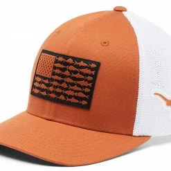 Best deal 🔔 Columbia Men's Texas Longhorns Burnt Orange PFG Flag Mesh Fitted Hat ✨