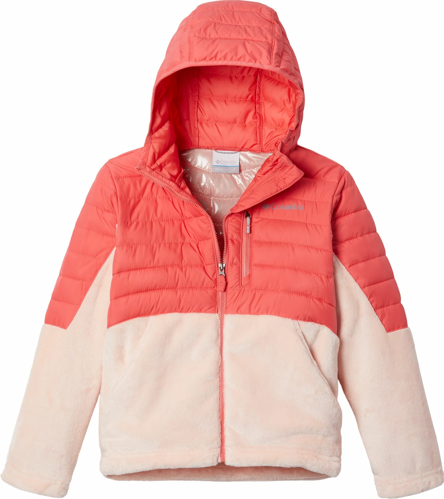 New π― Columbia π§ Girls' Powder Lite Novelty Hooded Jacket Blush Pink/peach Blossom π