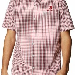 Cheap 👍 Columbia Men's Alabama Crimson Tide Crimson Rapid Rivers Button Down 👚 Shirt 🎉