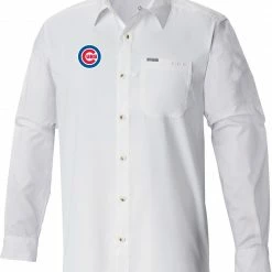 Best deal 👍 Columbia Men's Chicago Cubs White Slack Tide Long Sleeve T-Shirt 😍