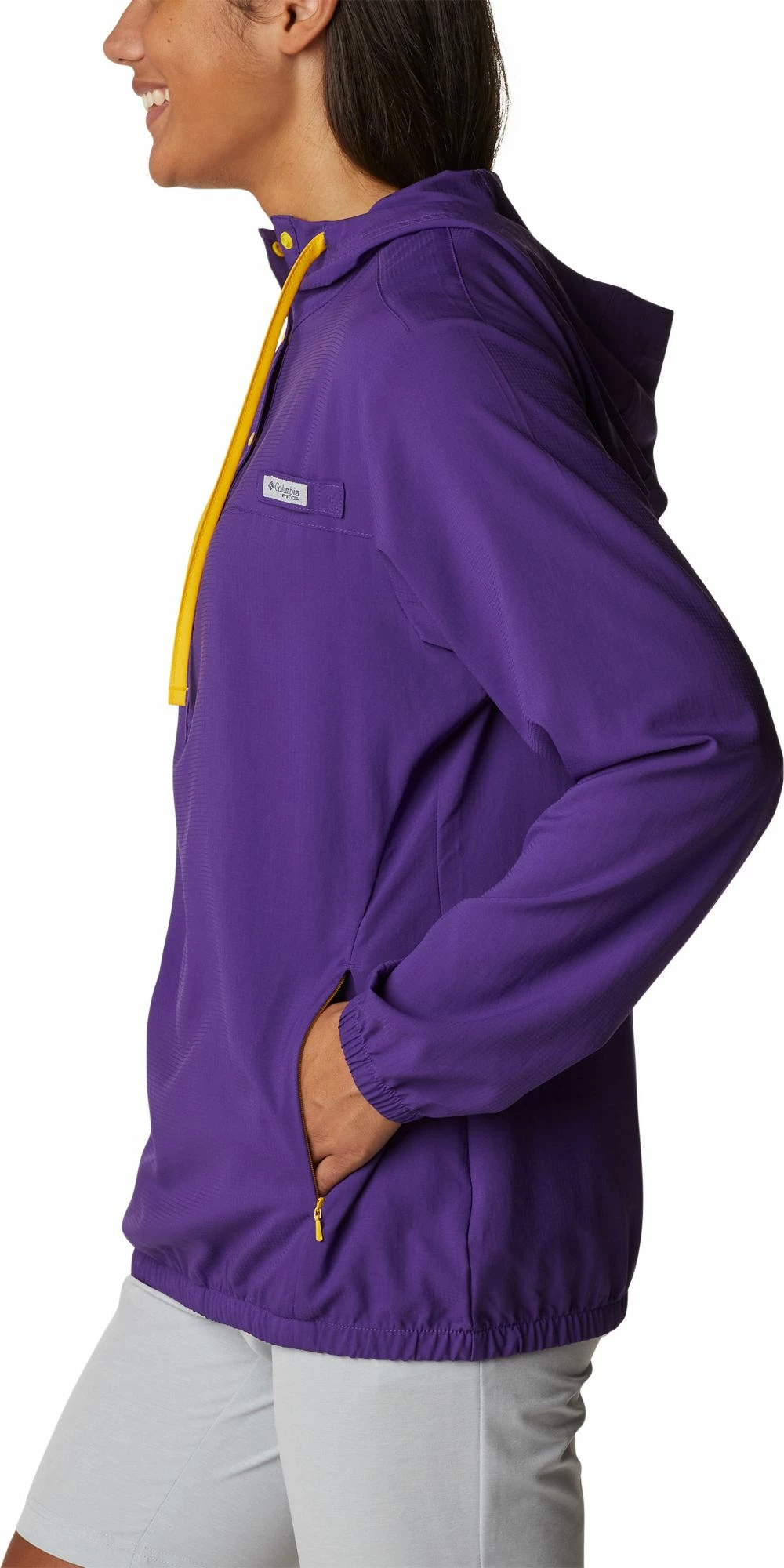 Cheap π€© Columbia π© Women's LSU Tigers Purple PFG Tamiami Quarter-Snap Long Sleeve Hooded π Shirt π - Image 2