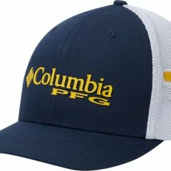 Best Pirce βοΈ Columbia Men's West Virginia Mountaineers Blue/White PFG Mesh Fitted Hat π