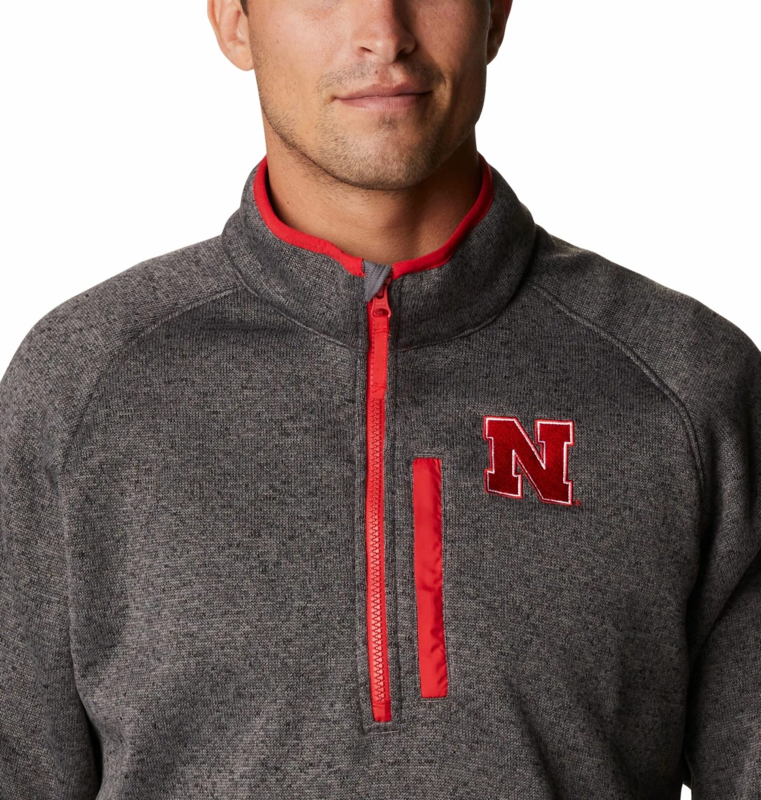 Deals π Columbia Men's Nebraska Cornhuskers Grey Canyon Point Half-Zip Pullover Fleece Jacket β¨ - Image 3