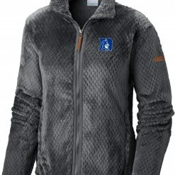 Discount π€© Columbia π© Women's Duke Blue Devils Grey Fire Side Sherpa Full-Zip Jacket π
