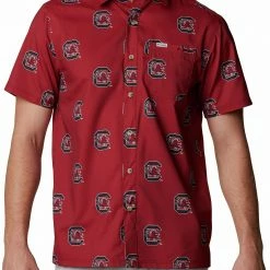 Buy 🎁 Columbia Men's South Carolina Gamecocks Garnet CLG Super Slack Tide™ Short Sleeve 👕 Shirt 😍