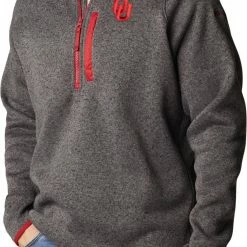Brand new 🎁 Columbia Men's Oklahoma Sooners Grey Canyon Point Half-Zip Pullover Fleece Jacket 🎁