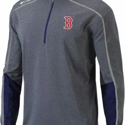 Outlet 🔥 Columbia Men's Boston Red Sox Navy Shotgun 2.0 Quarter-Zip 👚 Shirt 💯