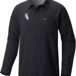 Outlet 🔔 Columbia Men's Chicago White Sox Black Slack Tide Long Sleeve T-Shirt ❤️