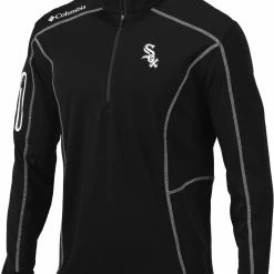 Deals 🎁 Columbia Men's Chicago White Sox Black Shotgun Quarter-Zip 👚 Shirt 😉