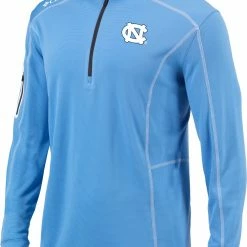 Best Pirce ❤️ Columbia Men's North Carolina Tar 👠 Heels Carolina Blue Shotgun Quarter-Zip 👕 Shirt ✔️