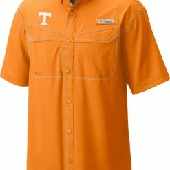 Promo 😉 Columbia Men's Tennessee Volunteers Tennessee Orange Low Drag Offshore Short Sleeve Button Down 👚 Shirt 😉