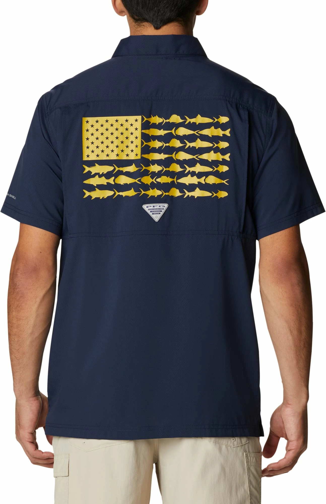 New π₯° Columbia Men's Notre Dame Fighting Irish Navy Slack Tide Camp Button Down π Shirt π - Image 5