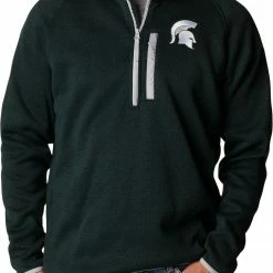 Discount 🎉 Columbia Men's Michigan State Spartans Green Canyon Point Half-Zip Pullover Fleece Jacket 🤩