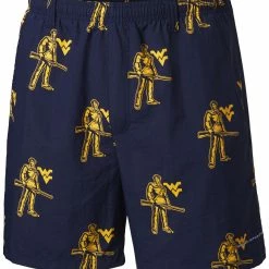 Wholesale β¨ Columbia Men's West Virginia Mountaineers Blue Backcast II Printed Performance Shorts π―