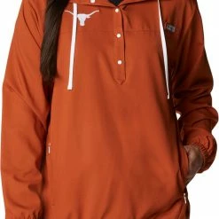 Deals 🧨 Columbia 👩 Women's Texas Longhorns Burnt Orange PFG Tamiami Quarter-Snap Long Sleeve Hooded 👕 Shirt 🛒