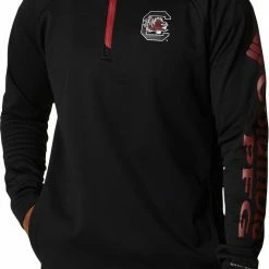 Outlet 👏 Columbia Men's South Carolina Gamecocks Black PFG Terminal Tackle Quarter-Zip Pullover 👚 Shirt 🔥