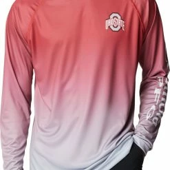 Buy β Columbia Men's Ohio State Buckeyes Scarlet PFG Super Terminal Tackle Long Sleeve Hooded T-Shirt π