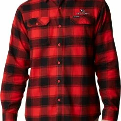 Best Pirce 🤩 Columbia Men's Georgia Bulldogs Red Plaid Flare Gun Flannel Button Down Long Sleeve 👕 Shirt 💯