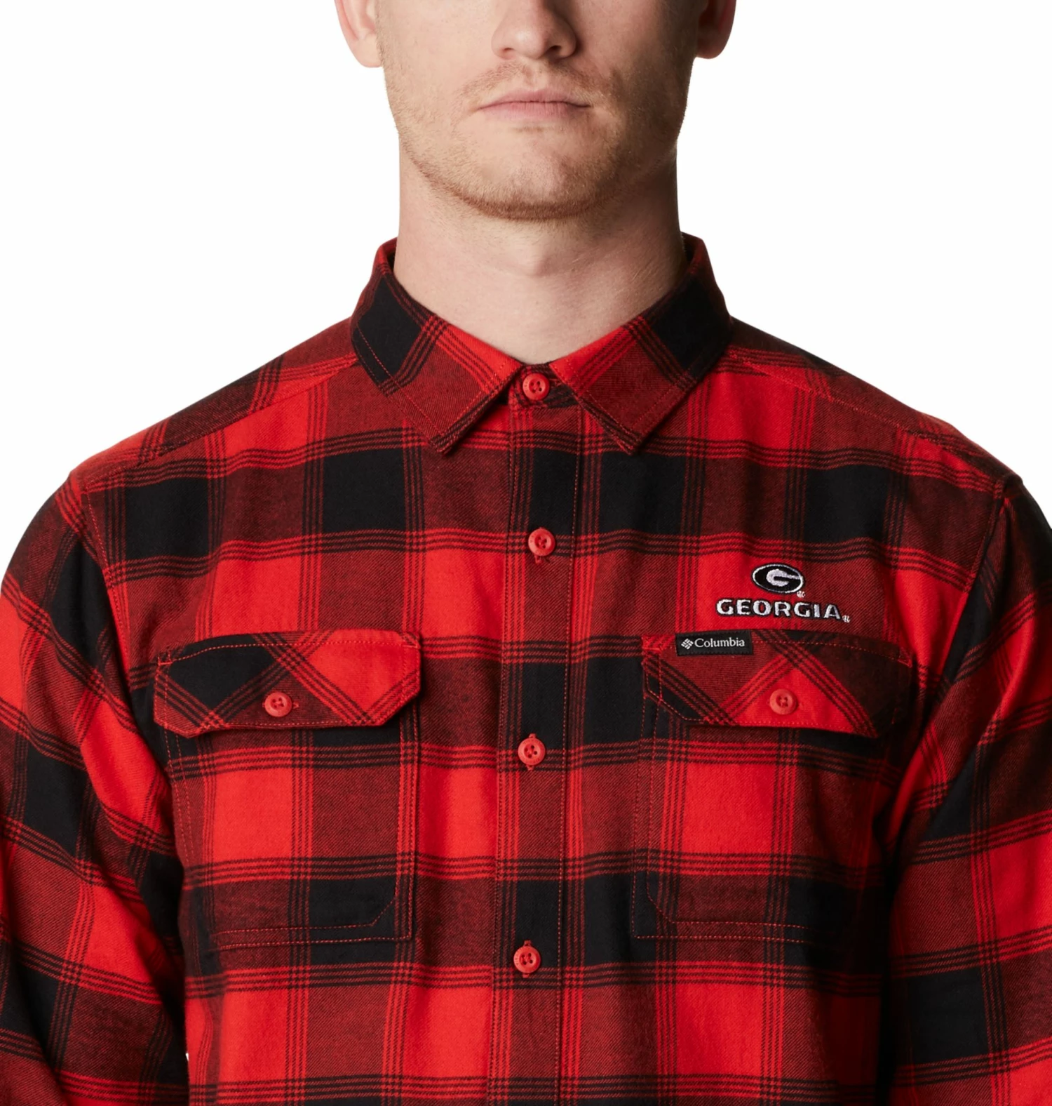 Best Pirce π€© Columbia Men's Georgia Bulldogs Red Plaid Flare Gun Flannel Button Down Long Sleeve π Shirt π― - Image 3