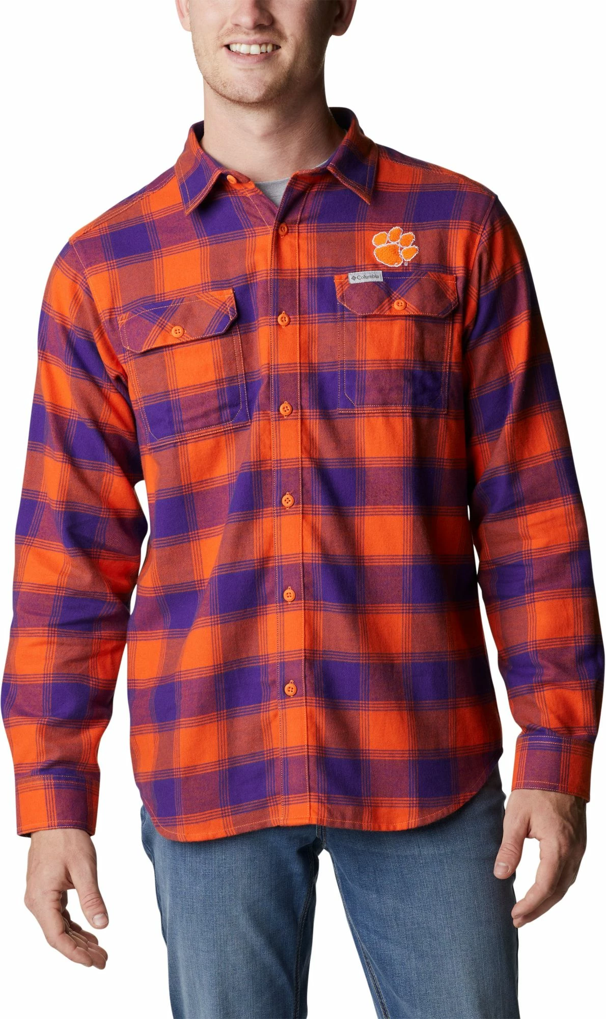 Best reviews of π Columbia Men's Clemson Tigers Orange Plaid Flare Gun Flannel Button Down Long Sleeve π Shirt βοΈ