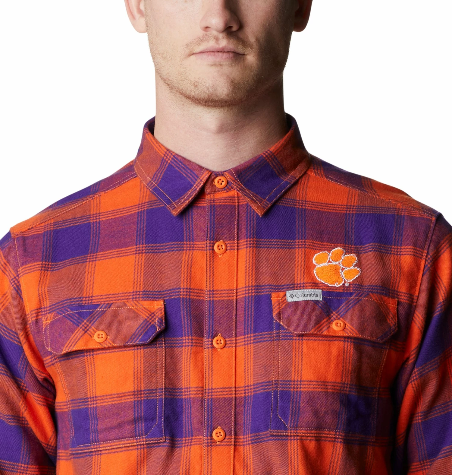 Best reviews of π Columbia Men's Clemson Tigers Orange Plaid Flare Gun Flannel Button Down Long Sleeve π Shirt βοΈ - Image 3