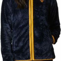 Promo ✨ Columbia 👩 Women's West Virginia Mountaineers Blue Fire Side Sherpa Full-Zip Jacket ⭐