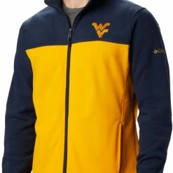 Best deal 🤩 Columbia Men's West Virginia Mountaineers Blue Flanker Full-Zip Fleece Jacket ⭐