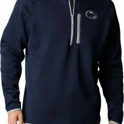 Promo ⭐ Columbia Men's Penn State Nittany Lions Navy CLG Canyon Point™ Sweater Fleece 1/2 Zip ❤️