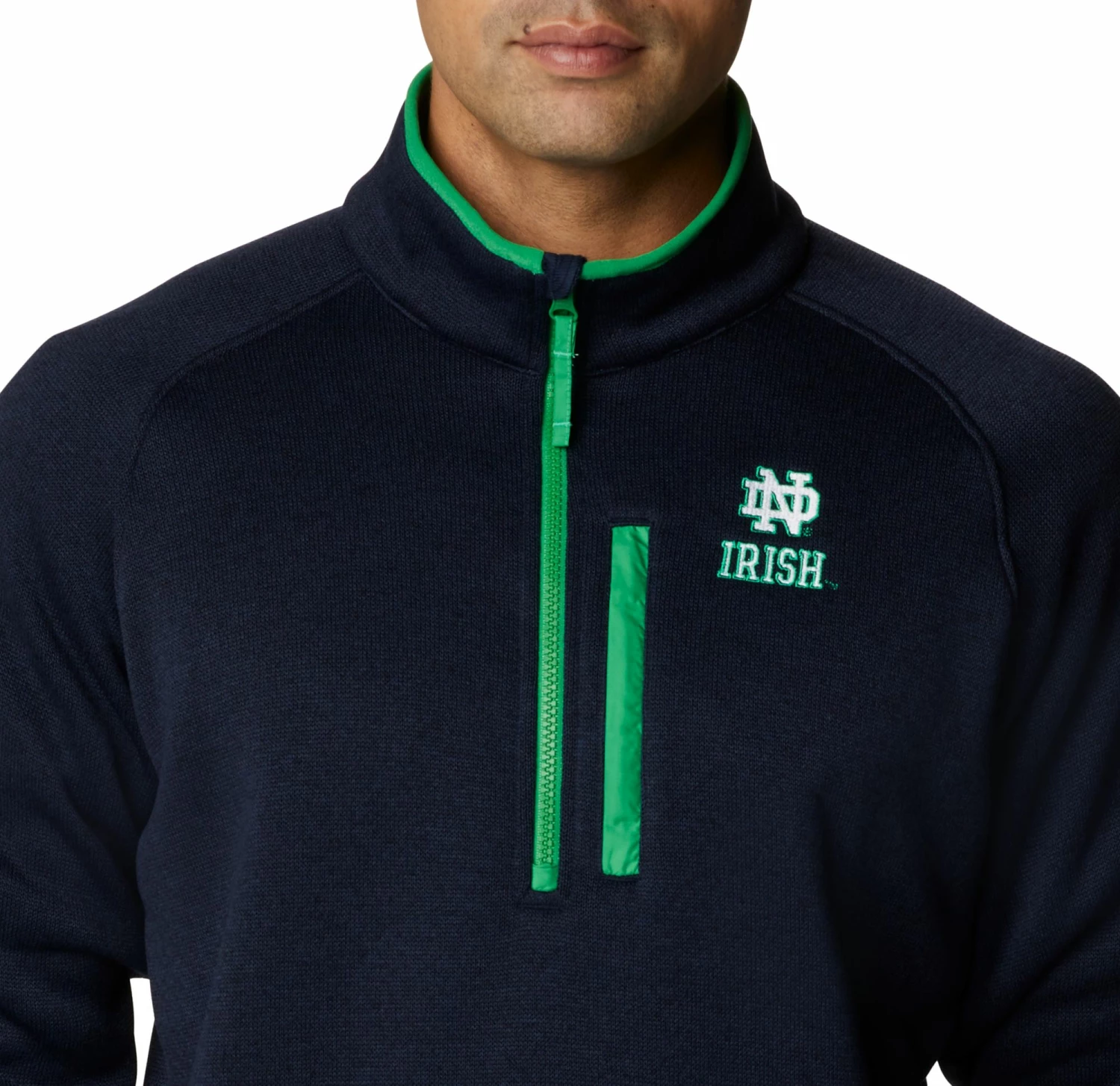 Promo βοΈ Columbia Men's Notre Dame Fighting Irish Navy CLG Canyon Point™ Sweater Fleece 1/2 Zip β¨ - Image 4