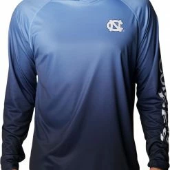 Discount 🥰 Columbia Men's North Carolina Tar 👠 Heels White PFG Super Terminal Tackle Long Sleeve Hooded T-Shirt ❤️