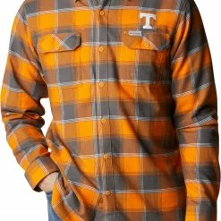 Brand new 🥰 Columbia Men's Tennessee Volunteers Tennessee Orange Plaid Flare Gun Flannel Button Down Long Sleeve 👚 Shirt 👍
