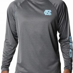 Best Sale 🔔 Columbia Men's North Carolina Tar 👠 Heels Charcoal Heather Gray CLG Terminal Tackle™ Long Sleeve 👕 Shirt 🧨