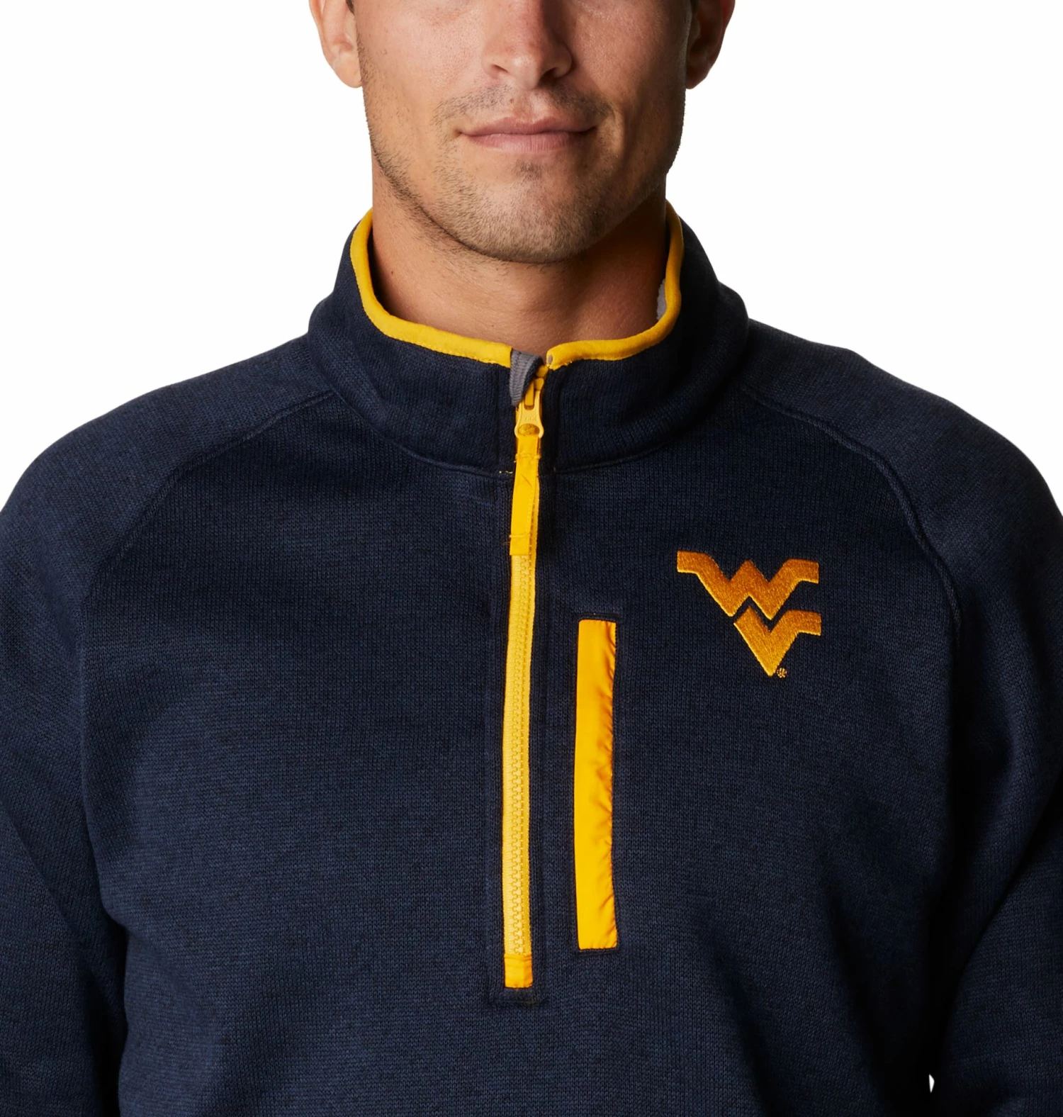 Best deal π₯° Columbia Men's West Virginia Mountaineers Blue Canyon Point Half-Zip Pullover Fleece Jacket π₯° - Image 3