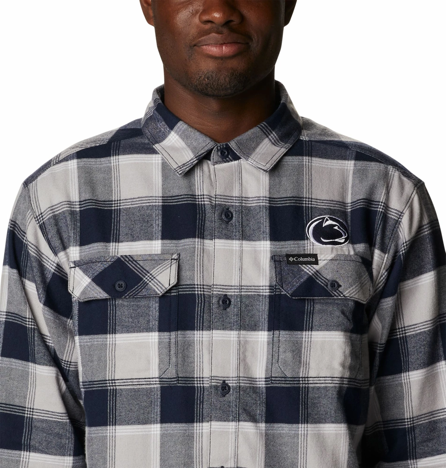 Brand new βοΈ Columbia Men's Penn State Nittany Lions Blue Plaid Flare Gun Flannel Button Down Long Sleeve π Shirt β€οΈ - Image 3