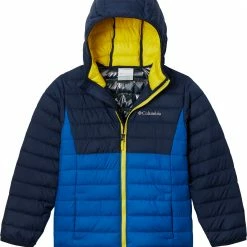 Flash Sale π Columbia Boys' Powder Lite Hooded Jacket Shark/flame Ornge/rd Jspr β